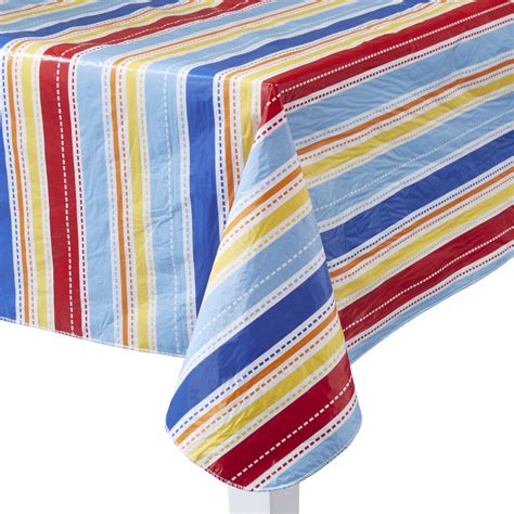 essential home oblong striped tablecloth home dining entertaining table linens tablecloths
