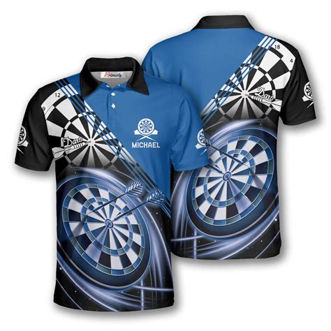 darts blue version emblem custom polo shirts  men primesty