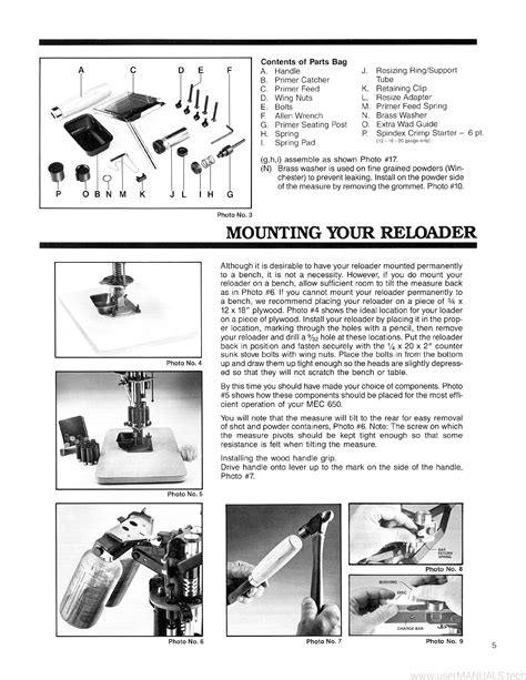 mec reloader  instructions manual