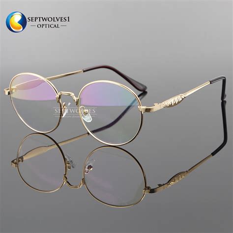 vintage metal eyeglass frames gold glasses retro oval spectacles