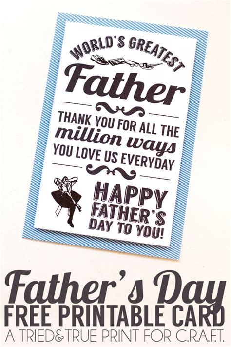 Printable Fathers Day Cards C R A F T