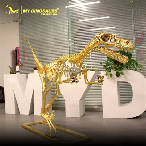 Events Unique Promotion Decoration Gold Raptor Skeleton