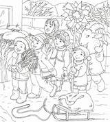 Kinderen Sneeuw Colorat Kleurplaat Planse Tematica Religioasa Bezoeken Septembrie sketch template