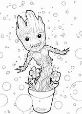 Coloring Groot Pages Chibi Baby Marvel Cute Colouring Galaxy Sheets Deviantart Drawing Color Adult Sorah Christmas Book Choose Board Kids sketch template