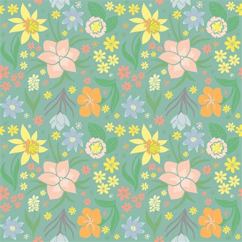 seamless pattern  spring flowers  vector art  vecteezy