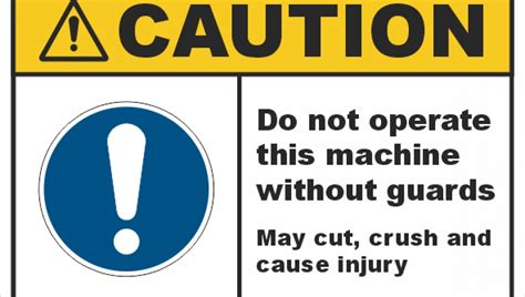 operate  machine  guards sign   operate