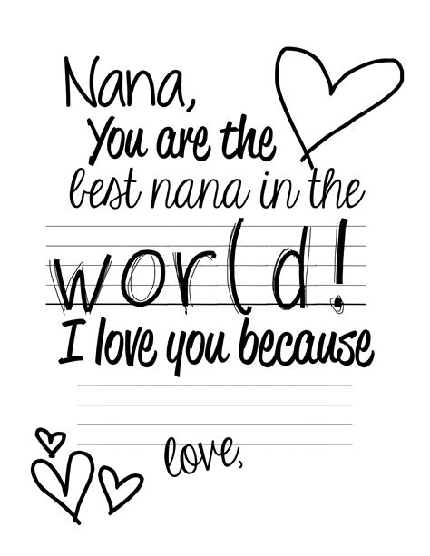 love  nana pages coloring pages