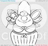 Plump Godmother Fairy Clipart Cartoon Mad Outlined Coloring Vector Thoman Cory Royalty Clipartof sketch template