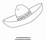 Hat Mexican Fiesta Sombrero Coloring Printable Drawing Pages Mayo Hats Cinco Clipart Template Pattern Color Printables Crafts Gif Spanish Mexico sketch template