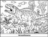 Acrocanthosaurus Pages Coloring Template sketch template
