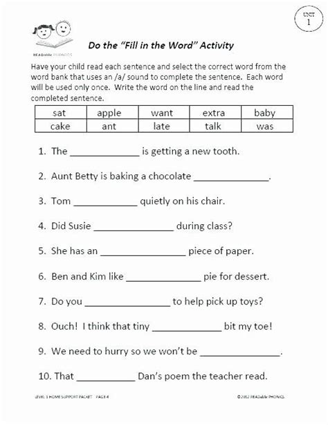 grade  language arts worksheets kidsworksheetfun