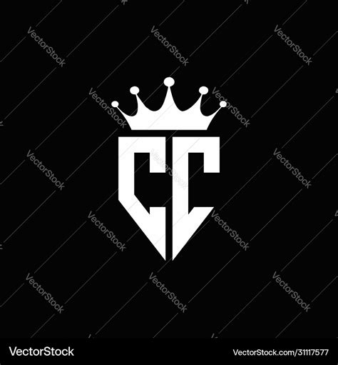 cc logo monogram emblem style  crown shape vector image