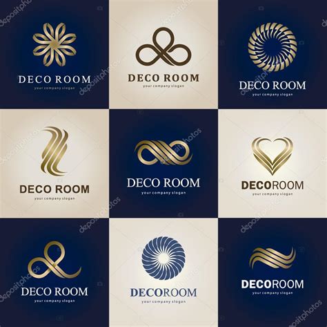 collection  logos  interior decor  home decoration stock vector  kar chik