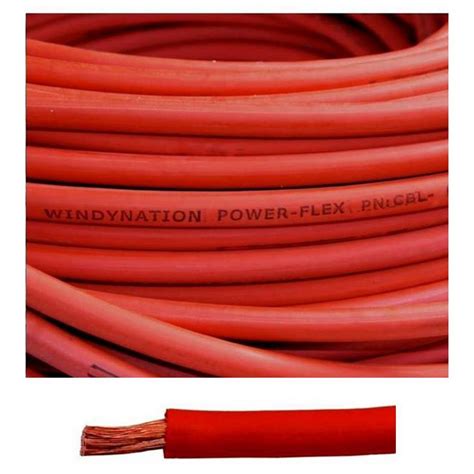 windynation  gauge  awg  ft red welding battery pure copper flexible cable wire  awg