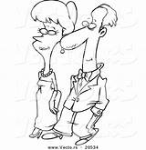 Formal Vector Cartoon Couple Outline Walking Coloring Leishman Ron Royalty sketch template