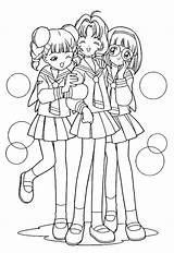 Coloring Pages Friends Anime Sakura Friend Girls Cardcaptor Teenage Cousin Cute School Drawings Color Printable Kids Tumblr Sketch Print Getcolorings sketch template