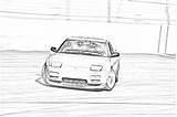 Drift Drawing Outline Cars Clipart Toyota Nissan Mr2 Cliparts Library Vector sketch template