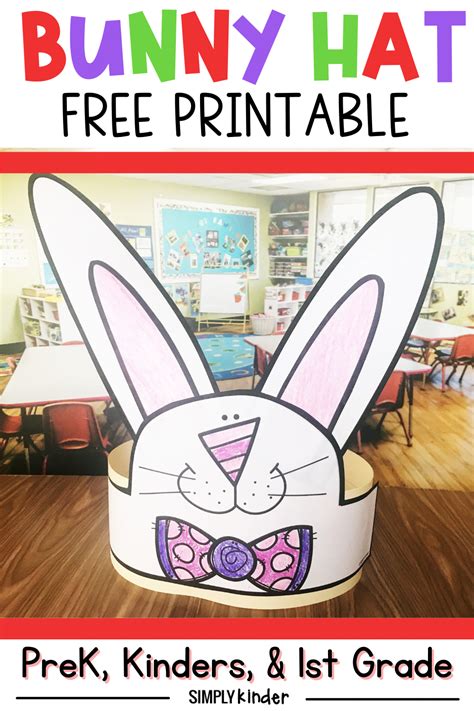 printable easter bunny hat template  printable