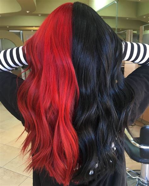 red  black scene hair
