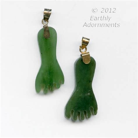 green alaskan jade foot pendant xmm sold individually
