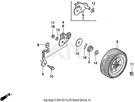 honda hr pxa lawn mower usa vin mzam  parts diagram  rear wheel
