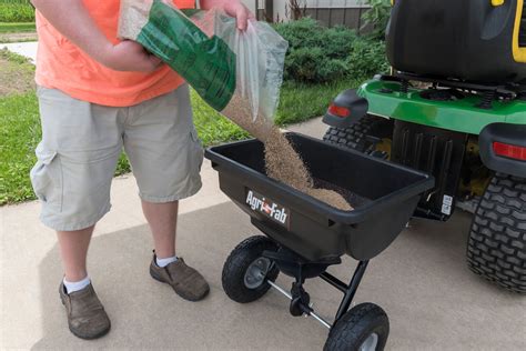 agri fab lawn fertilizer spreader pull tow  grass seed salt broadcast  ebay