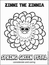 Daisy Scout Coloring Girl Pages Petal Caring Considerate Scouts Green Petals Spring Zinni Makingfriends Zinnia Print Printable Sheet Printables Sheets sketch template