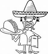 Coloring Taco Mexican Chef Vector Stock Premium Illustration Depositphotos sketch template