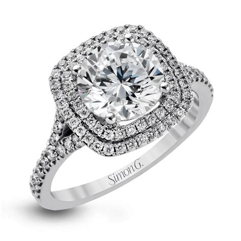 Simon G Passion Collection Double Halo Diamond Engagement Ring Mr2461