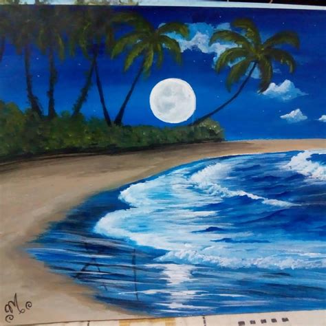moonlight beach acrylic painting fitoor art buy art