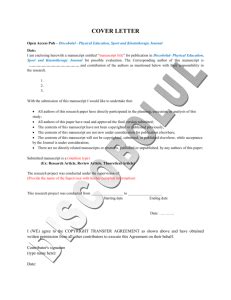 sample cover letter   submission  manuscript