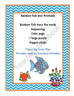 rainbow fish mini printable rainbow lessons rainbow fish