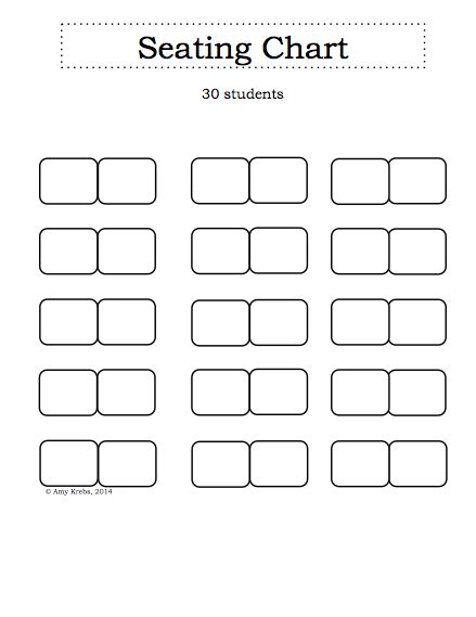 blank seating chart template business