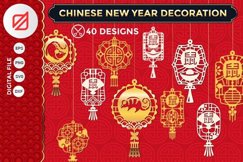 chinese  year decorations  illusatrian thehungryjpeg