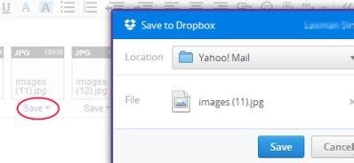 yahoo mail integrated  dropbox