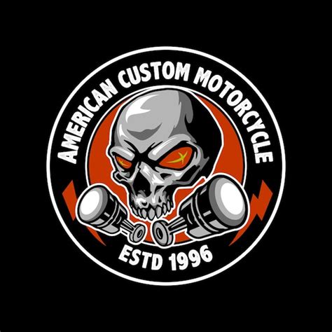 premium vector motorcycle custom logo design