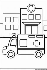 Krankenhaus Krankenwagen Ausmalbild Ausdrucken Medizin Malvorlage Bilder Pdf Datei sketch template
