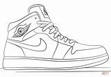 Jordan Coloring Pages Shoes Sneakers Template sketch template