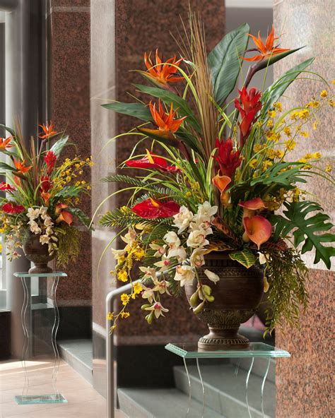 Exotic Decorating With Tropical Paradise Silk Arrangement