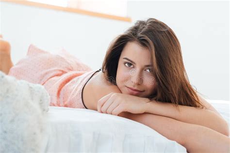 Relaxed Woman Lying In Bed Stock Image Image Of Healthy 70281023
