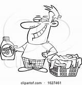 Laundry Cartoon Man Detergent Grinning Holding Lord Basket Toonaday 2021 sketch template