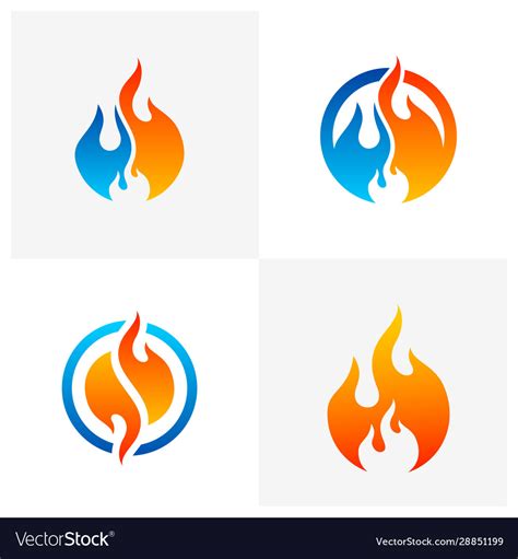 set fire logo flame logo design template icon vector image
