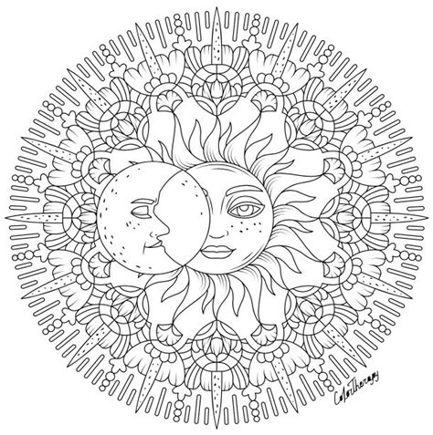 printable sun  moon coloring pages  adults coloring pages ideas