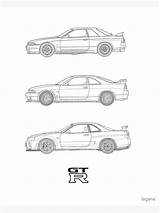 Nissan R34 R32 Gtr Blueprint R33 Lagane sketch template