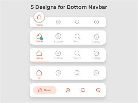 bottom navbar design templates uplabs