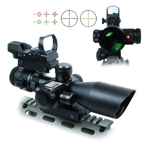 buy freehawk   tactical rifle scopegun scope dual illuminated mil dot  red laser