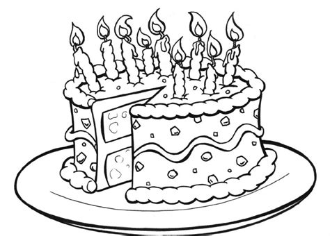 birthday cake coloring pages colorable  worksheets