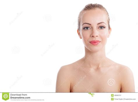 beautiful face of a woman with clean skin white