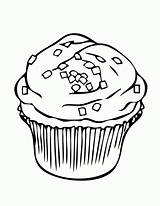 Cupcake Coloring Pages Printable Cupcakes Cake Drawing Clipart Sprinkles Muffin Kids Cute Simple Line Print Colouring Color 8dca Cliparts Book sketch template