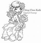 Kuik Ching Chou Digital Sunshine Stamp Girl Stamps Mia Sunflower Instant Visita Etsy Newsflash Di Sweetie Lil Ragazza Digitale Girasole sketch template